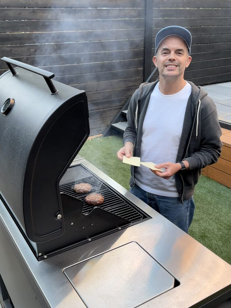 Dave cooking outdoors
